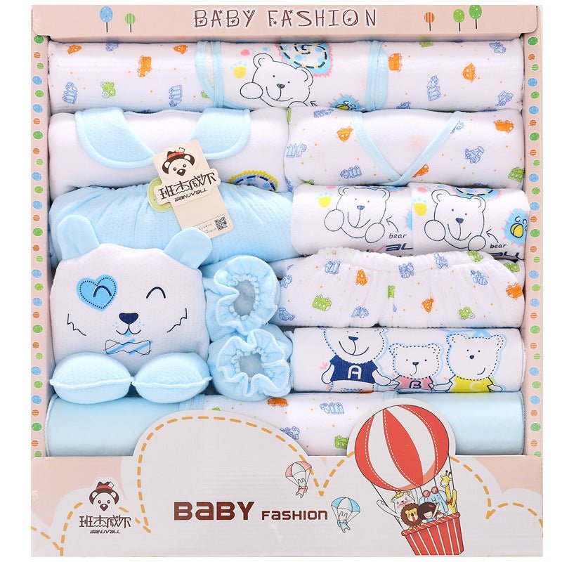 Newborn gift box $70.62 Dana Fashion Color: Blue Baby Clothing Thick; thick Closed style: single-breasted Pattern: cartoon, animal Sleeve length Color; thick hot air balloon A pink, thick hot air balloon A yellow, thick hot air balloon A blue size Length