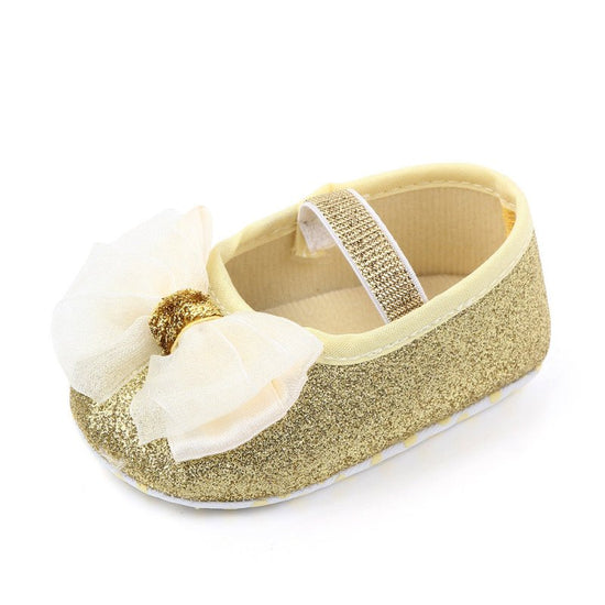 Newborn Princess Shoes Baby Shoes Soft Soled Baby Shoes Bow Princess Shoes Single Shoes $9.40 Dana Fashion Color: Gold Shoe size: 11cm Baby & Mother Product information: Upper material : Artificial Pu Applicable gender : Both male and female Suitable for