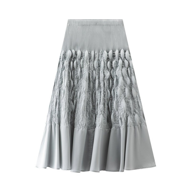 Niche Design Slimming Graceful Pleated Skirt $85.50 Dana Fashion Color: Black Size: Free Size Women's clothing Product information: Color: pink, gray, black, Rose Elasticity: high elasticity Main fabric composition: Polyester Size: free size Craft: fold N