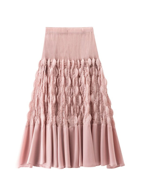 Niche Design Slimming Graceful Pleated Skirt $85.50 Dana Fashion Color: Pink Size: Free Size Women's clothing Product information: Color: pink, gray, black, Rose Elasticity: high elasticity Main fabric composition: Polyester Size: free size Craft: fold No