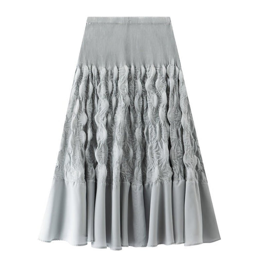 Niche Design Slimming Graceful Pleated Skirt $85.50 Dana Fashion Color: Black Size: Free Size Women's clothing Product information: Color: pink, gray, black, Rose Elasticity: high elasticity Main fabric composition: Polyester Size: free size Craft: fold N