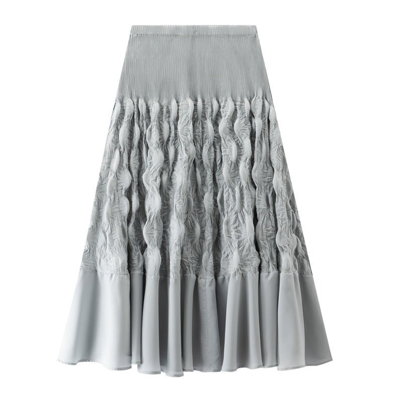 Niche Design Slimming Graceful Pleated Skirt $85.50 Dana Fashion Color: Black Size: Free Size Women's clothing Product information: Color: pink, gray, black, Rose Elasticity: high elasticity Main fabric composition: Polyester Size: free size Craft: fold N