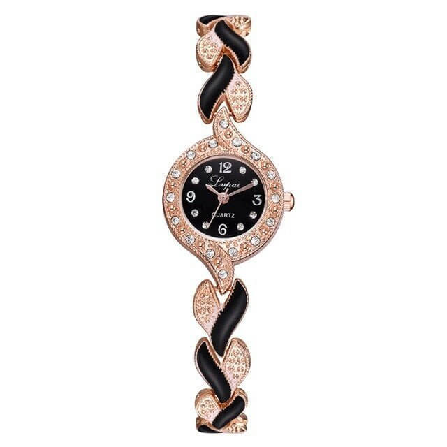 Niche diamond alloy bracelet watch ladies watch $15.85 Dana Fashion Color: Rose gold black Women's Accessories Not waterproof Movement type Quartz Thickness 8mm Dial diameter 22mm Watch movement: quartz watch Watch style: simple, casual and fashionable Su