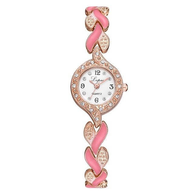 Niche diamond alloy bracelet watch ladies watch $15.85 Dana Fashion Color: Rose gold pink Women's Accessories Not waterproof Movement type Quartz Thickness 8mm Dial diameter 22mm Watch movement: quartz watch Watch style: simple, casual and fashionable Sur