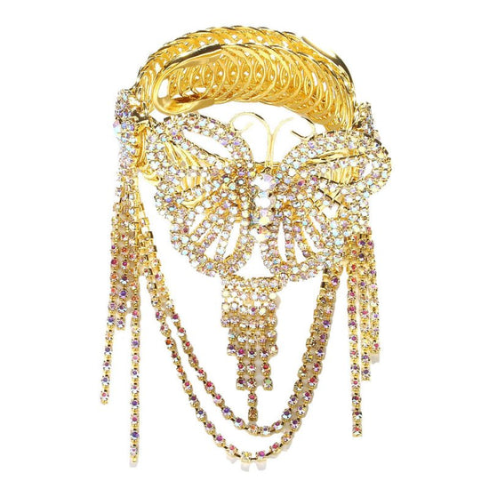 Niche Exquisite Fairy Butterfly Tassel Bracelet Rhinestone Arm Chain $23.82 Dana Fashion Color: Gold Women's Accessories Product information: Color: gold, silver Applicable people: women Style: Women's Material: Rhinestone Popular elements: Tassel Style: