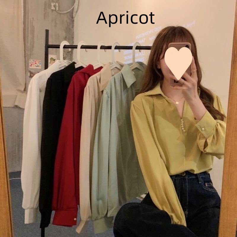 Niche Loose Outer Wear All-matching Long Sleeve Top $49.40 Dana Fashion Color: Apricot Size: Free Size Women's clothing Product information: Color: white, black, yellow, apricot, light green, red Sleeve type: regular sleeve Main fabric components: Other S