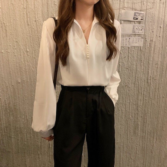 Niche Loose Outer Wear All-matching Long Sleeve Top $49.40 Dana Fashion Color: Apricot Size: Free Size Women's clothing Product information: Color: white, black, yellow, apricot, light green, red Sleeve type: regular sleeve Main fabric components: Other S
