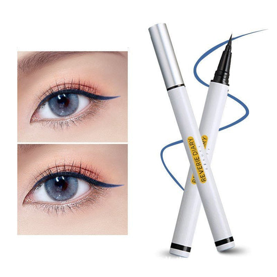 No faint makeup eyeliner pen $10.74 Dana Fashion Color: Blue makeup Product name: Cool black quick-drying eyeliner Net mouth content: 1ml Optional color: black brown Shelf life: 3 years Features: Wonderful tide color eyeliner is lively and full marks, pla