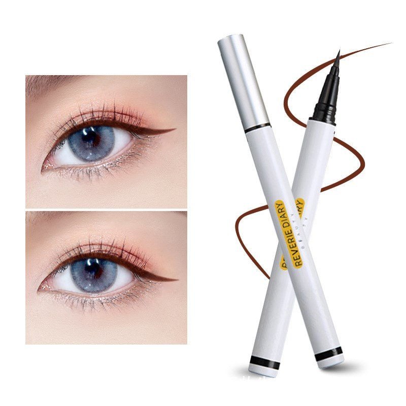 No faint makeup eyeliner pen $10.74 Dana Fashion Color: Red brown makeup Product name: Cool black quick-drying eyeliner Net mouth content: 1ml Optional color: black brown Shelf life: 3 years Features: Wonderful tide color eyeliner is lively and full marks