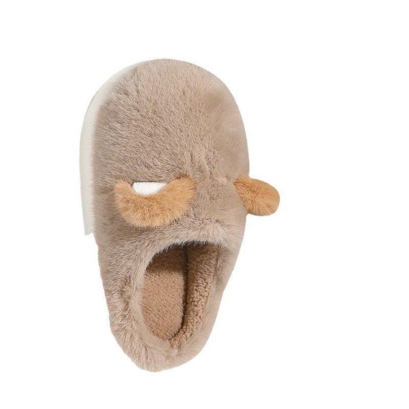 Non-slip Warm Fleece-lined Confinement Cotton Slippers $34.60 Dana Fashion Color: Beige Size: 36or37 Women's shoes Product information: Color: gray, khaki, beige Heel shape: round Size: 40-41 [positive code],42-43 [positive code],44-45 [positive code],36-