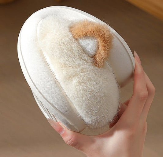 Non-slip Warm Fleece-lined Confinement Cotton Slippers $34.60 Dana Fashion Color: Beige Size: 36or37 Women's shoes Product information: Color: gray, khaki, beige Heel shape: round Size: 40-41 [positive code],42-43 [positive code],44-45 [positive code],36-