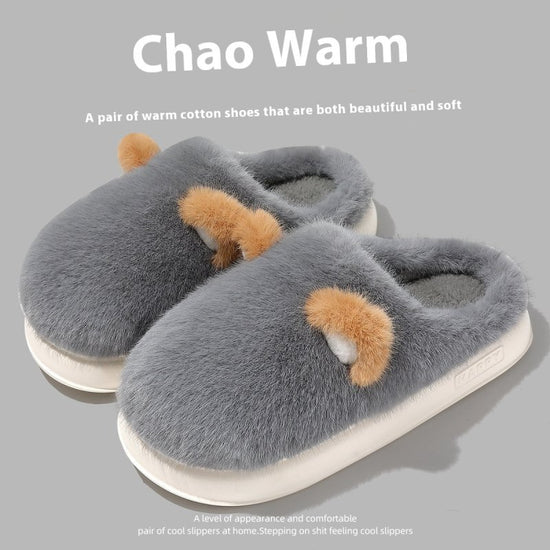 Non-slip Warm Fleece-lined Confinement Cotton Slippers $35.31 Dana Fashion Color: Gray Size: 40or41 Women's shoes Product information: Color: gray, khaki, beige Heel shape: round Size: 40-41 [positive code],42-43 [positive code],44-45 [positive code],36-3
