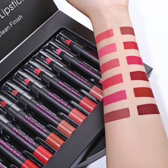 Non-Stick Cup Matte Lipstick And Lip Gloss Set $75.09 Dana Fashion default: default makeup Overview: The color is not easy to fade and long-lasting. Moisturizer your lips and the color is easy to color on. Help to leave smoother, healthier lips. It can re