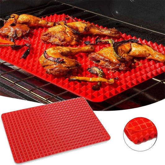 Non-Stick Silicone Pyramid Cooking Mat Baking Mat With Grid Versatile Oven BBQ Cooking Mat Heat-Resistant Mat Kitchen Tools Kitchen Gadgets $15.50 Dana Fashion Color: Black Dana's Kitchen Overview: PREMIUM QUALITY OF OVEN SILICONE MAT: The silicone nonsti
