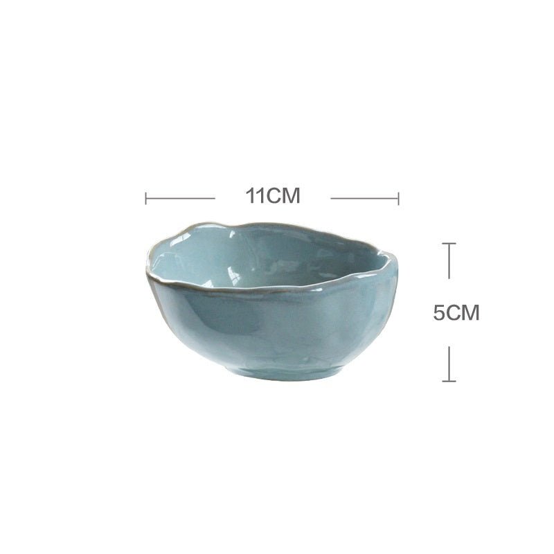 Nordic creative irregular ceramic tableware $15.59 Dana Fashion Color: Blue style: S Dana's Kitchen ●Material: Ceramic ●Size: See the detailed table. ●Characteristics, hand-made irregular shapes,--change people's stereotypes of tableware in the past. The