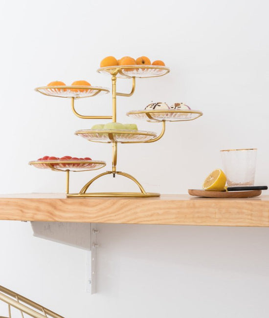 Nordic Creative Modern Fruit Plate Living Room Home Five-Layer Fruit Plate Simple Wrought Iron Multi-Layer Fruit Plate High-End Small Exquisite $62.46 Dana Fashion Color: Golden Dana's Kitchen Product information Material: Iron Product Category: Fruit Pla