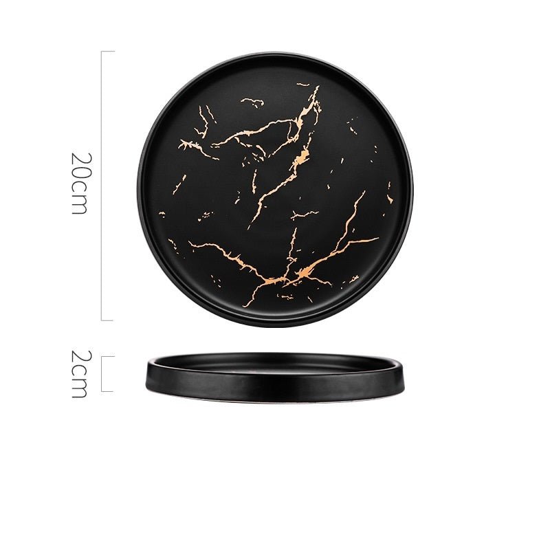 Nordic Style Marble Plate Household Ceramic Dish $44.26 Dana Fashion Color: Black Dana's Kitchen Product information: Product Category: Disk Material: Porcelain Applicable people: adults Microwave: Not available Applicable object: Adult Surface technology