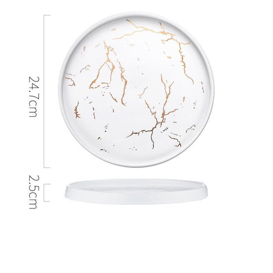 Nordic Style Marble Plate Household Ceramic Dish $44.26 Dana Fashion Color: Black Dana's Kitchen Product information: Product Category: Disk Material: Porcelain Applicable people: adults Microwave: Not available Applicable object: Adult Surface technology