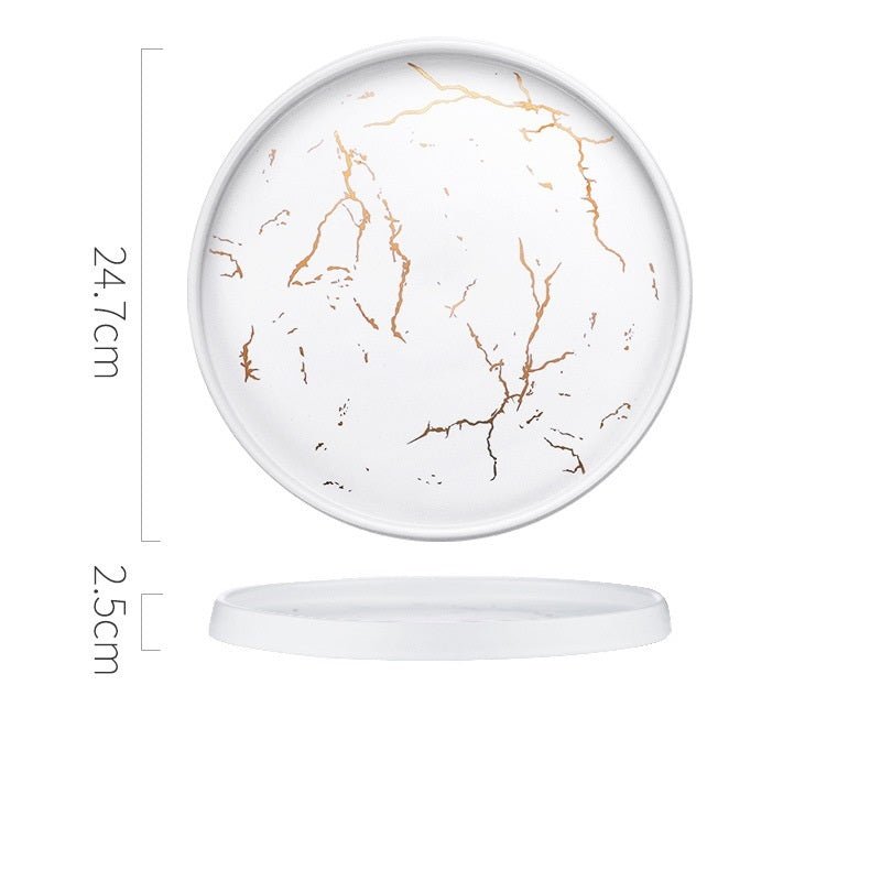 Nordic Style Marble Plate Household Ceramic Dish $51.49 Dana Fashion Color: White24.7cm Dana's Kitchen Product information: Product Category: Disk Material: Porcelain Applicable people: adults Microwave: Not available Applicable object: Adult Surface tech
