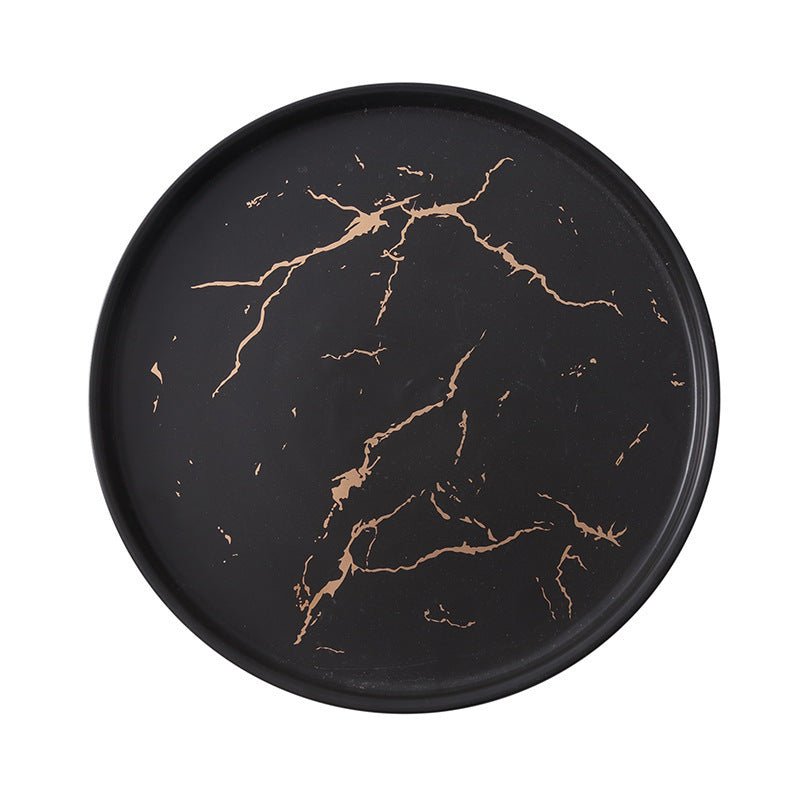 Nordic Style Marble Plate Household Ceramic Dish $44.26 Dana Fashion Color: Black Dana's Kitchen Product information: Product Category: Disk Material: Porcelain Applicable people: adults Microwave: Not available Applicable object: Adult Surface technology