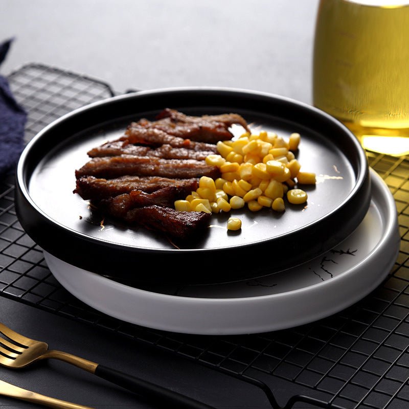 Nordic Style Marble Plate Household Ceramic Dish $44.26 Dana Fashion Color: Black Dana's Kitchen Product information: Product Category: Disk Material: Porcelain Applicable people: adults Microwave: Not available Applicable object: Adult Surface technology