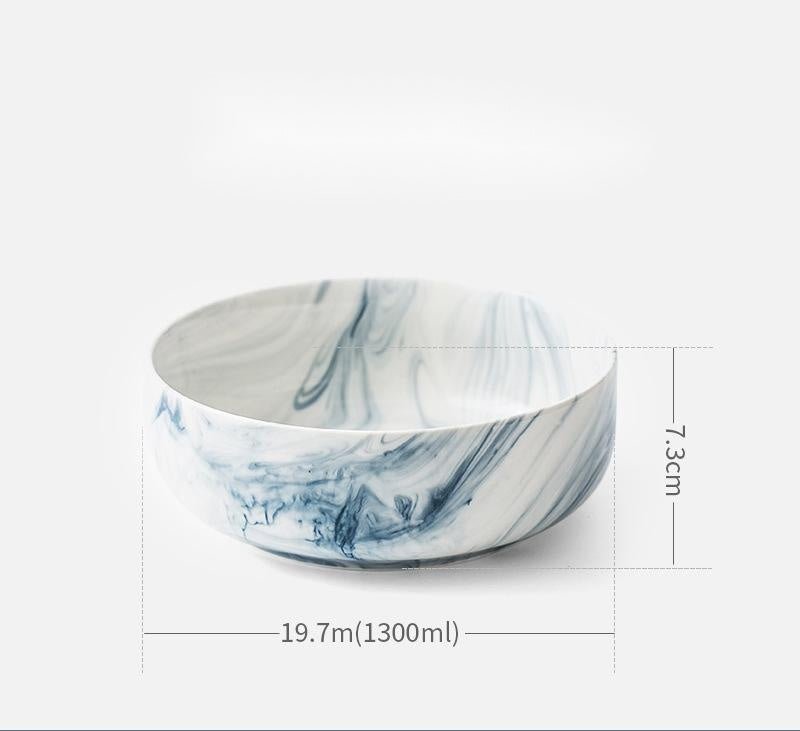Nordic tableware and dish set $37.28 Dana Fashion style: 7.5inch large soup bowl Dana's Kitchen Product Information: Product category: bowl, dish, plate set Material: Porcelain Shape: round Microwave: available Color: small spoon, large soup spoon, 3.5-in