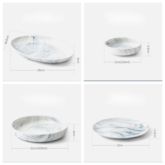 Nordic tableware and dish set $79.95 Dana Fashion style: Set2 Dana's Kitchen Product Information: Product category: bowl, dish, plate set Material: Porcelain Shape: round Microwave: available Color: small spoon, large soup spoon, 3.5-inch flavor plate, 4.