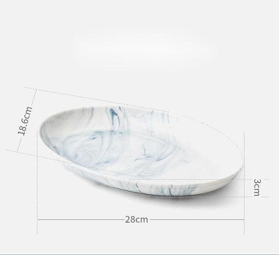 Nordic tableware and dish set $30.42 Dana Fashion style: 11inch oval plate Dana's Kitchen Product Information: Product category: bowl, dish, plate set Material: Porcelain Shape: round Microwave: available Color: small spoon, large soup spoon, 3.5-inch fla