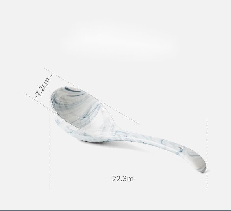 Nordic tableware and dish set $16.87 Dana Fashion style: Large soup spoon Dana's Kitchen Product Information: Product category: bowl, dish, plate set Material: Porcelain Shape: round Microwave: available Color: small spoon, large soup spoon, 3.5-inch flav