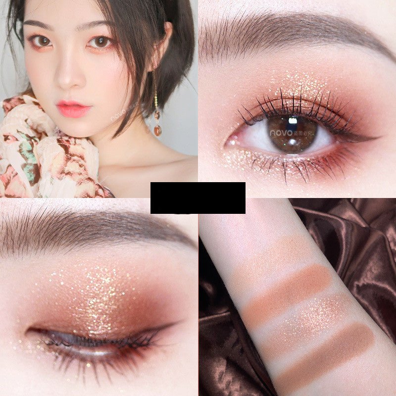 NOVO Eyeshadow Palette $14.29 Dana Fashion Color: 4Color makeup Number of colors: four colors Specifications: normal specifications Special use: cosmetics Skin Type: General Efficacy: modification Color classification: 01 Jiao Shi [spot], 02 pure [spot],