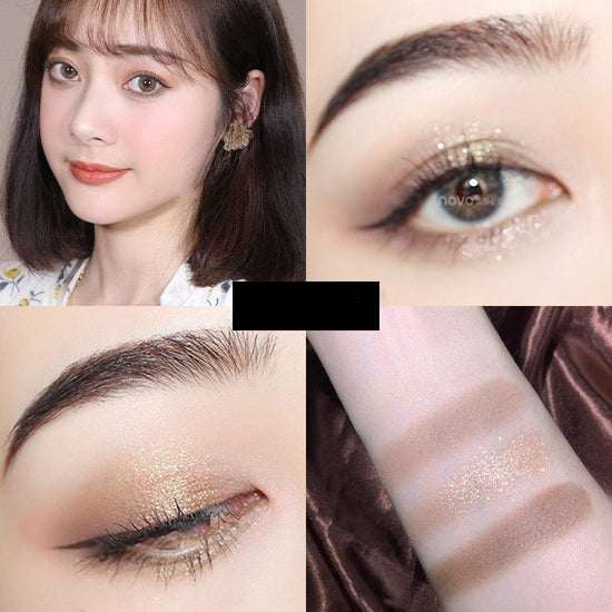 NOVO Eyeshadow Palette $14.29 Dana Fashion Color: 2Color makeup Number of colors: four colors Specifications: normal specifications Special use: cosmetics Skin Type: General Efficacy: modification Color classification: 01 Jiao Shi [spot], 02 pure [spot],