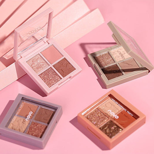 NOVO Eyeshadow Palette $14.29 Dana Fashion Color: 1Color makeup Number of colors: four colors Specifications: normal specifications Special use: cosmetics Skin Type: General Efficacy: modification Color classification: 01 Jiao Shi [spot], 02 pure [spot],