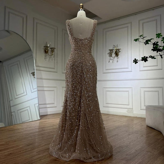 Nude Elegant Sling Light Luxury High-end Pearl Beaded Dress $679.99 Dana Fashion Color: Naked Size: L Women's clothing Product information: Color: Nude Waist type: high waist Size: XS,S,M,L,XL,XXL,XXL,XXXXL Skirt length: long skirt Popular elements: beade