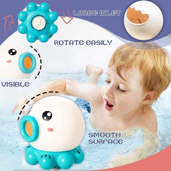 Octopus Fountain Bath Toy Water Jet Rotating Shower Bathroom Toy Summer Water Toys Sprinkler Beach Toys Kids Water Toys $18.59 Dana Fashion Color: Purple Toys & Hobbies Overview ❤️Baby Bath Toy For Newborns 0 6 12 Months ❤️Infant Duck Bath And Shower Swim