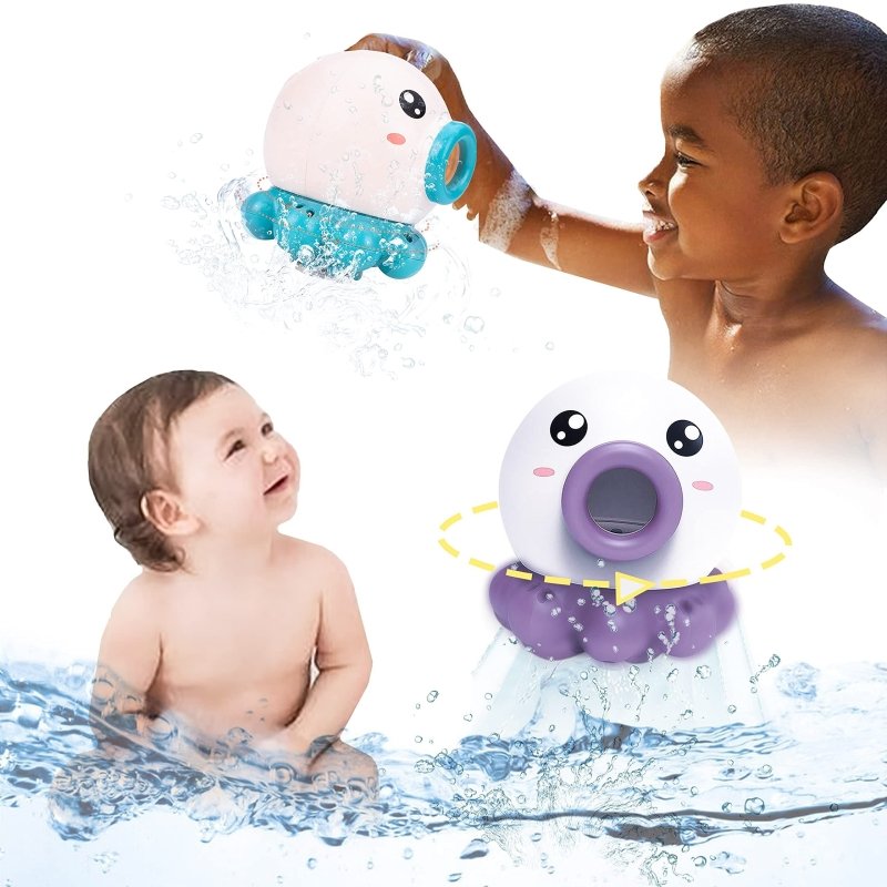 Octopus Fountain Bath Toy Water Jet Rotating Shower Bathroom Toy Summer Water Toys Sprinkler Beach Toys Kids Water Toys $18.59 Dana Fashion Color: Purple Toys & Hobbies Overview ❤️Baby Bath Toy For Newborns 0 6 12 Months ❤️Infant Duck Bath And Shower Swim