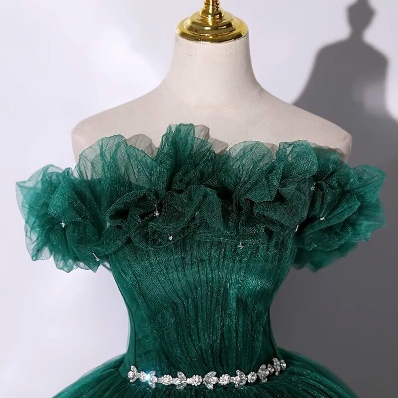 Off-shoulder Evening Dress Banquet Temperament $149.50 Dana Fashion Color: Dark Green Size: L Women's clothing Product information: Color: dark green Comments on playing fabric: Polyester (fiber polyester) Size: S,M,L,XL, XXL, XXL,XXXXL Size: Note: 1. Asi