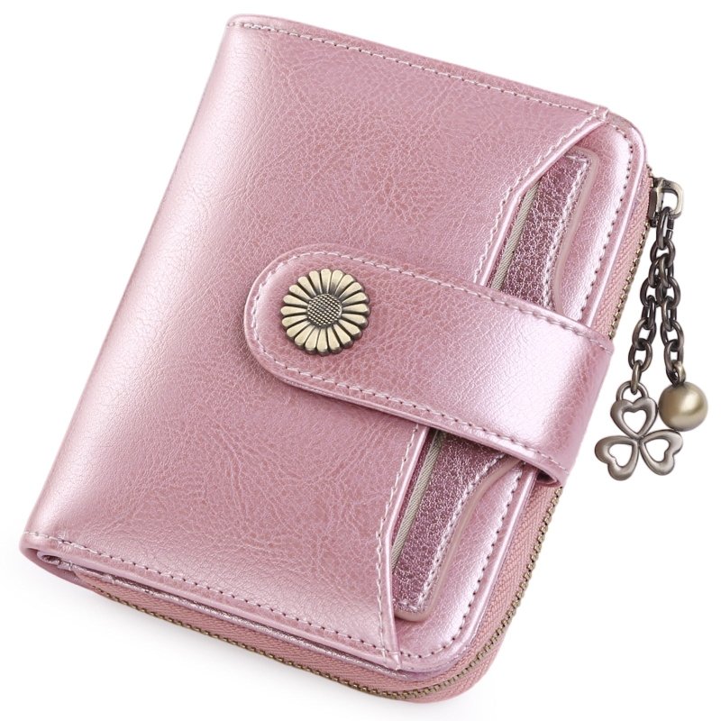 Oil Wax Genuine Leather Lady's Wallet European And American Style $45.50 Dana Fashion Color: Lilac Purple Women's Bags Product information: Lining texture: Polyester Applicable scenarios: Daily matching Color: wine red, peacock blue, Midnight Black, Palae