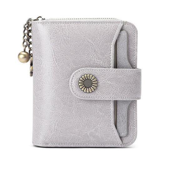 Oil Wax Genuine Leather Lady's Wallet European And American Style $45.50 Dana Fashion Color: Custom Light Gray Women's Bags Product information: Lining texture: Polyester Applicable scenarios: Daily matching Color: wine red, peacock blue, Midnight Black,