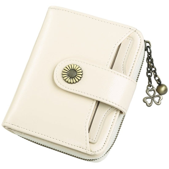 Oil Wax Genuine Leather Lady's Wallet European And American Style $45.50 Dana Fashion Color: Beige Women's Bags Product information: Lining texture: Polyester Applicable scenarios: Daily matching Color: wine red, peacock blue, Midnight Black, Palaeo yello