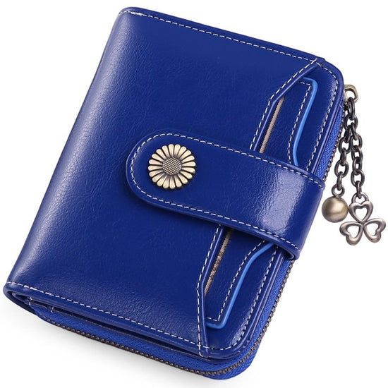 Oil Wax Genuine Leather Lady's Wallet European And American Style $45.50 Dana Fashion Color: Customized Sapphire Blue Women's Bags Product information: Lining texture: Polyester Applicable scenarios: Daily matching Color: wine red, peacock blue, Midnight