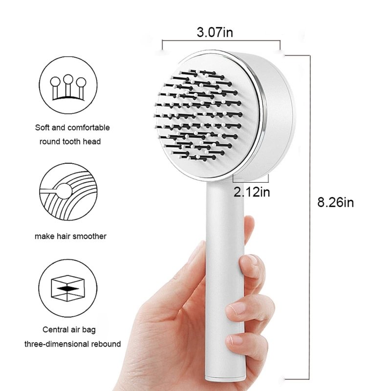 One-key Self-cleaning Hair Brush For Women Curly Hair Brush Anti-Static Airbag Massage Comb Airbag Massage Scalp Comb Professional Detangling One-key Self-cleaning $24.50 Dana Fashion Color: White Beauty Tools Product Details： Splendid 3D Air Cushion Desi