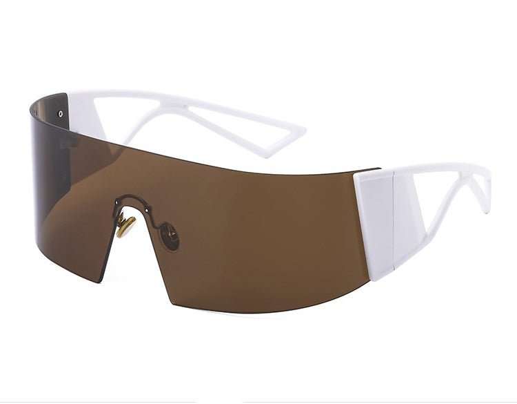 One Piece Sunglasses For Outdoor Cycling Sports $24.67 Dana Fashion Color: White brown Women's Accessories Product information: Lens material: PC Lens color: white tea, white gray, white mercury, black tea, black grey, blue film Anti-UV grade: UV400 Style
