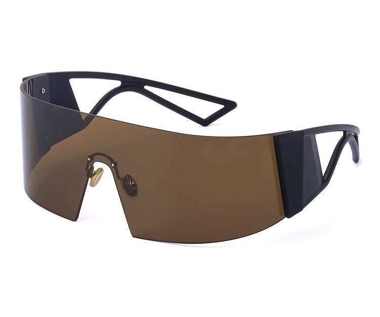 One Piece Sunglasses For Outdoor Cycling Sports $24.67 Dana Fashion Color: Black brown Women's Accessories Product information: Lens material: PC Lens color: white tea, white gray, white mercury, black tea, black grey, blue film Anti-UV grade: UV400 Style