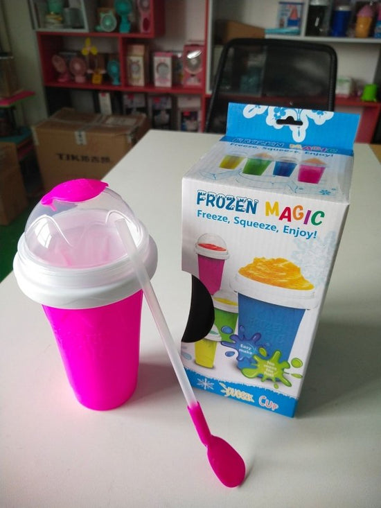 One Pinch Into An Slushy Cup, Shake The Smoothie Cup, And The Second Fast Cooling Cup Becomes A Pinch Cup. $35.50 Dana Fashion Color: Blue green Size: 350ml Dana's Kitchen Product information: Product Category: Quick Refrigeration Pinch Cup Function: keep