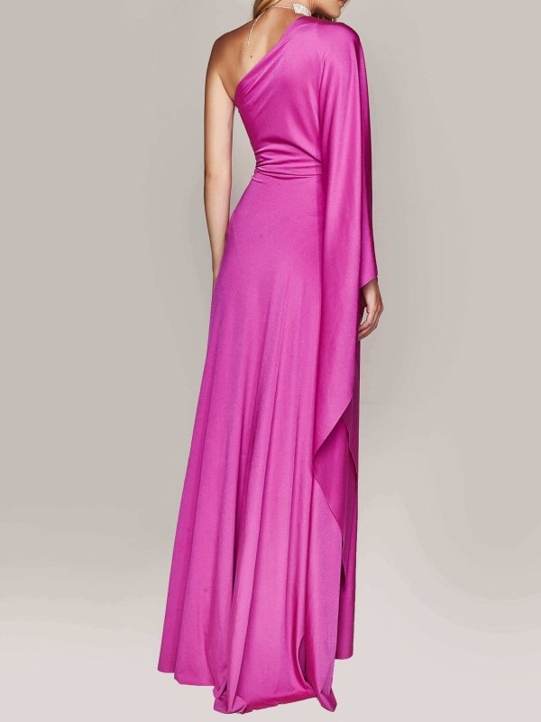 One Shoulder Twist Maxi Dress $50.20 Dana Fashion Color: Rose Size: L Women's clothing Details Design: Solid Color Style:Elegant Thickness: Regular Material: Polyester Occasion: Wedding，Party Size & Fit Dress Length:Maxi Elasticity:Slightly Elastic Fit Ty