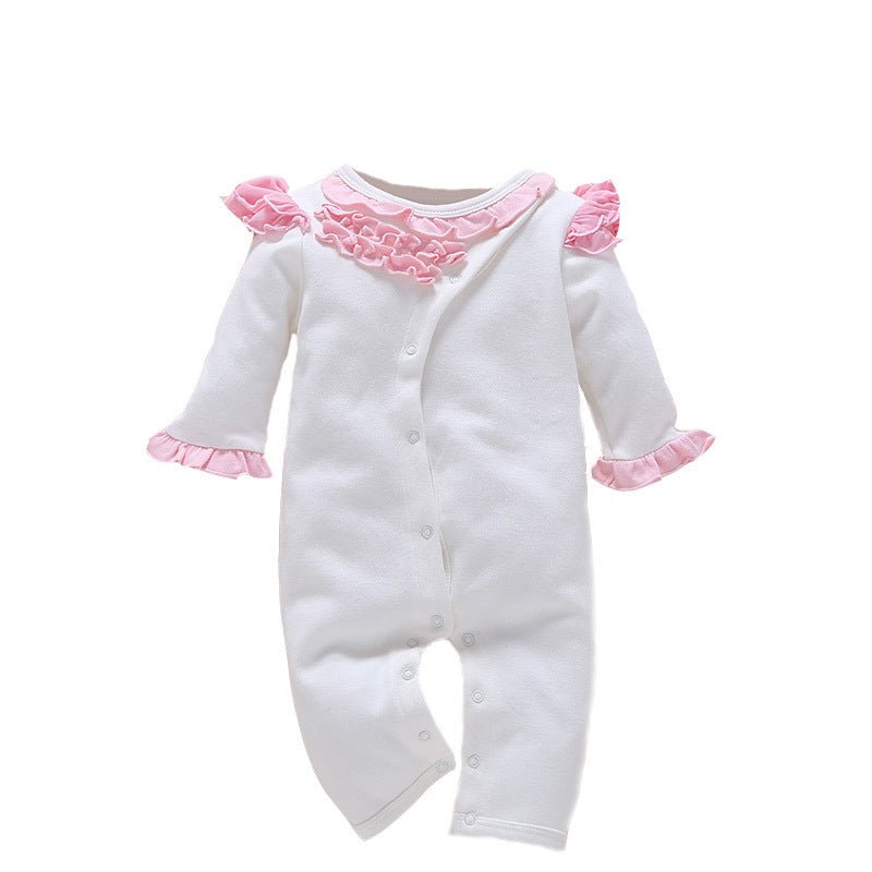 one-year-old baby wears newborn baby clothing romper jumpsuit $29.50 Dana Fashion Color: Pink Appropriate Height: 12m Baby Clothing Cap is removable Main fabric composition: cotton Suitable for: 3M: 0-3 months 6M: 3-6 months 9M: 6-9 months 12M: 9-12 month