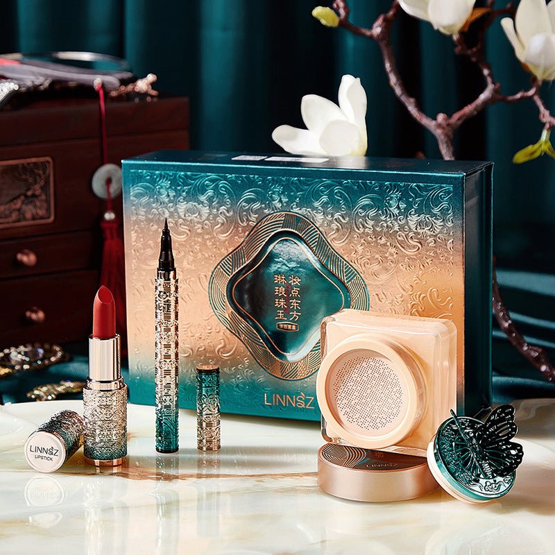 Oriental Chinese Style Makeup Set $97.48 Dana Fashion Color Classification: Gift Set Four Piece Set makeup Product information: Efficacy: moisturizing, hydrating, lifting and firming, modification Color: Ivory White Applicable skin type: Universal Color c
