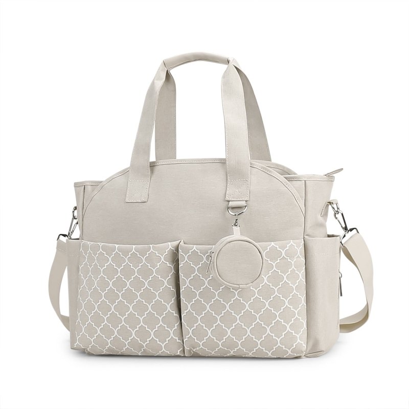 Outdoor Simplicity Printed Portable Single-shoulder Mommy Bag $75.97 Dana Fashion Color: Beige Women's Bags Product information: Size: Large Color: black, gray, black, gray, khaki, pink, black gray, dark blue yellow, purple, beige, brown, dark blue beige