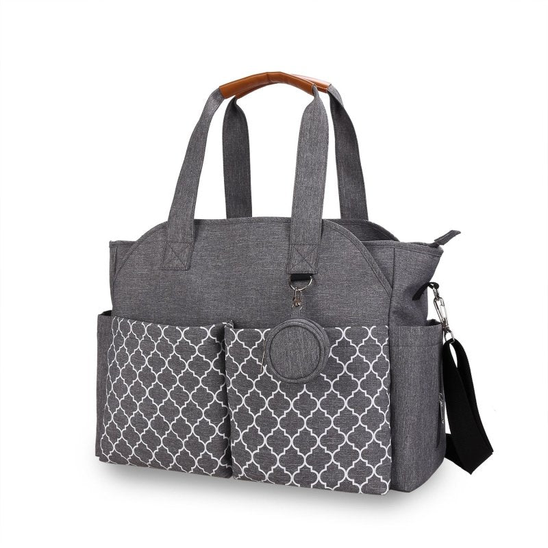 Outdoor Simplicity Printed Portable Single-shoulder Mommy Bag $75.97 Dana Fashion Color: Gray A Women's Bags Product information: Size: Large Color: black, gray, black, gray, khaki, pink, black gray, dark blue yellow, purple, beige, brown, dark blue beige