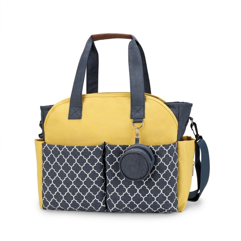 Outdoor Simplicity Printed Portable Single-shoulder Mommy Bag $75.97 Dana Fashion Color: Dark Blue Yellow Women's Bags Product information: Size: Large Color: black, gray, black, gray, khaki, pink, black gray, dark blue yellow, purple, beige, brown, dark